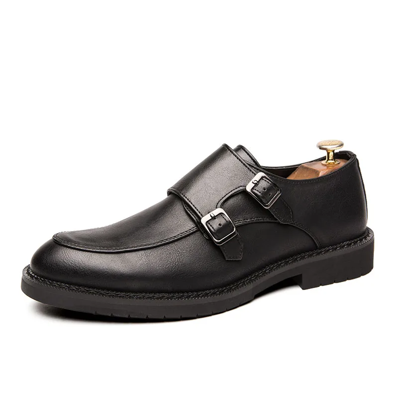 

Big Size 38-47 Retro Design Men Classic Business Formal Shoes PU leather Men Oxford Dress Shoes Monk Strap Shoes
