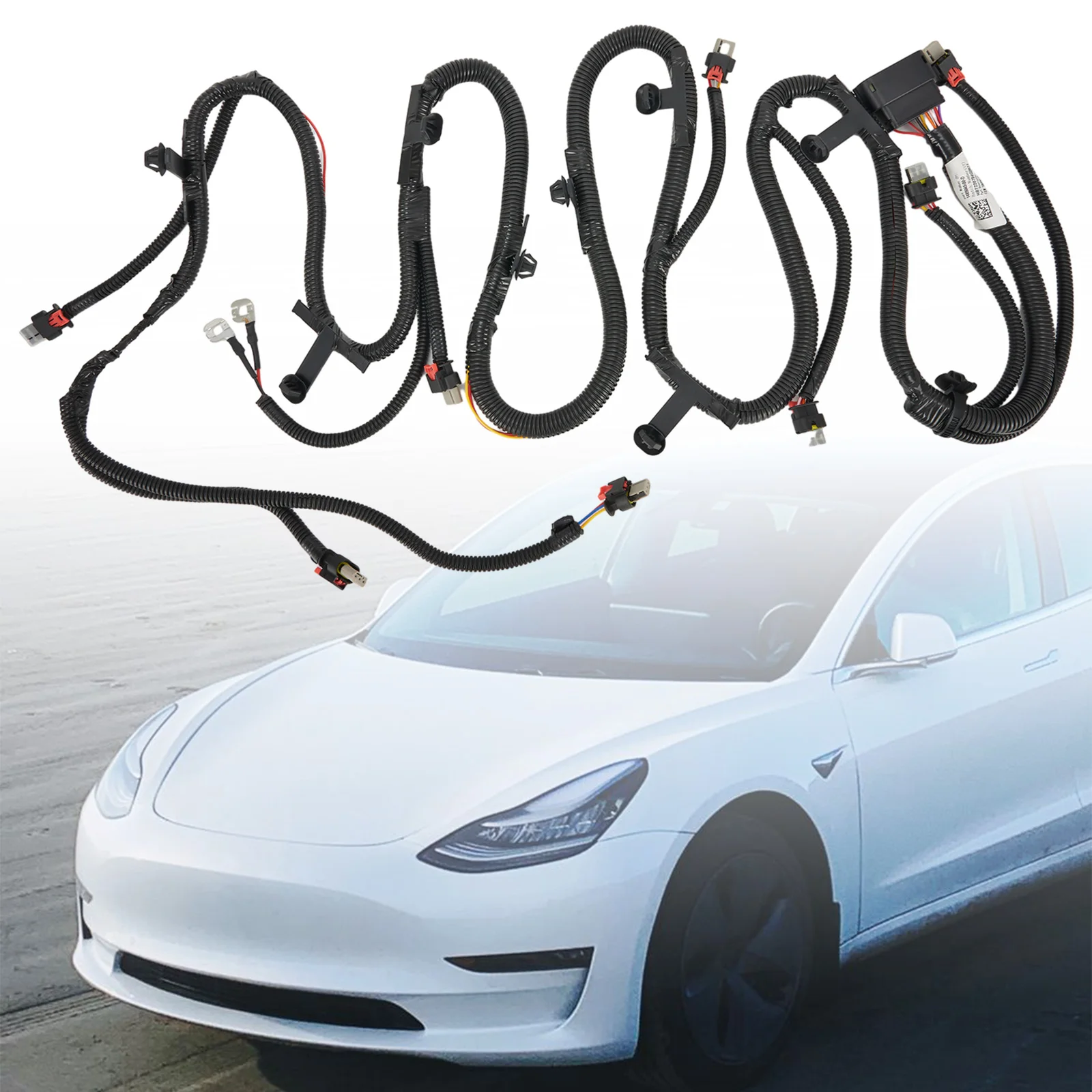 

1pcs Black ABS Front Bumper Wiring Harness For Tesla Model Y 1489045-00-C Car Accessories Direct Replacement