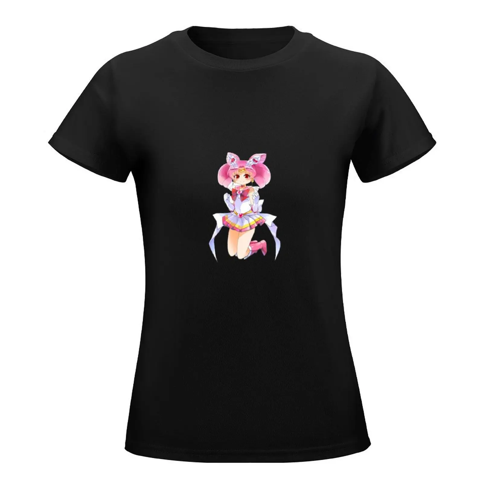 Фото Chibiusa, футболка с коротким рукавом, винтажная одежда, забавные хлопковые футболки для женщин №2