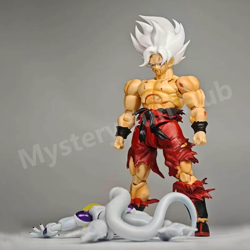 Фото В наличии: Фигурка WY Studio Dragon Ball Z Первый Супер Сайян Гоку с эффектом боевых повреждений и набором аксессуаров. Кастомные игрушки и подарки на день рождения. №2
