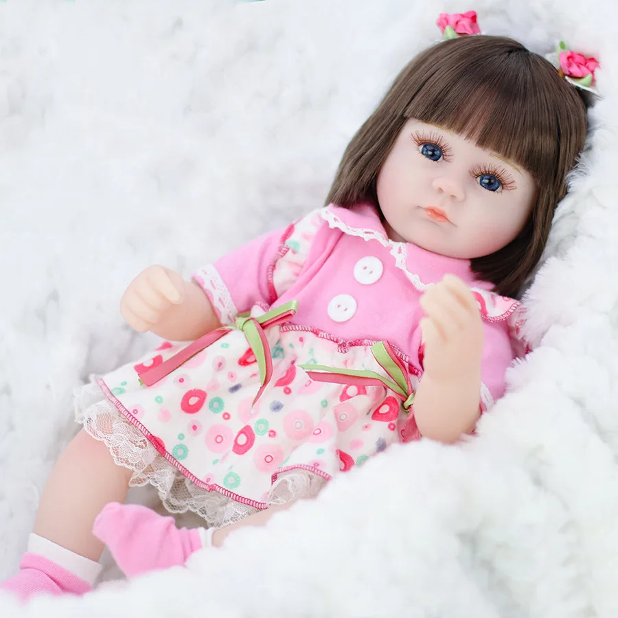 

42CM Baby Reborn Doll Toys For Girls Sleeping Accompany Doll Realistic Lifelike Soft Toddler Bebe Reborn Birthday Present Gifts
