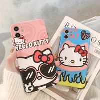 sanrio hello kitty cartoon anti fall phone cases for iphone 13 12 11 pro max mini xr xs max 8 x 7 se 2020 fashion back cover