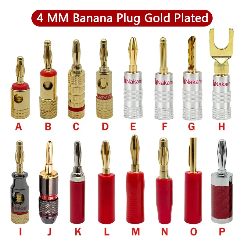 

10/20 шт. 4 мм 24 к Медный позолоченный разъем типа банан, банановые разъемы для динамика, 4 мм аудиоразъем, подходит к 4 мм обвязочной стойке