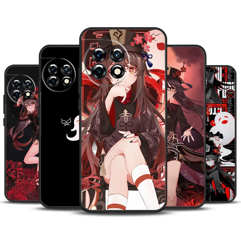 Чехол Genshin Impact Hutao для OnePlus 12 11 9 10 Pro 9RT 10T 10R 12R Nord CE 2 3 Lite 2T N10 N20
