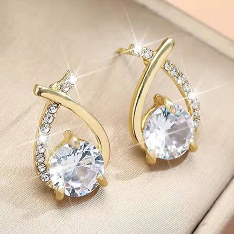 

Luxury Creativity Cross Stud Earrings for Women Engagement Earrings Jewelry Pendientes Mujer Korean Earrings Valentines Day Gift