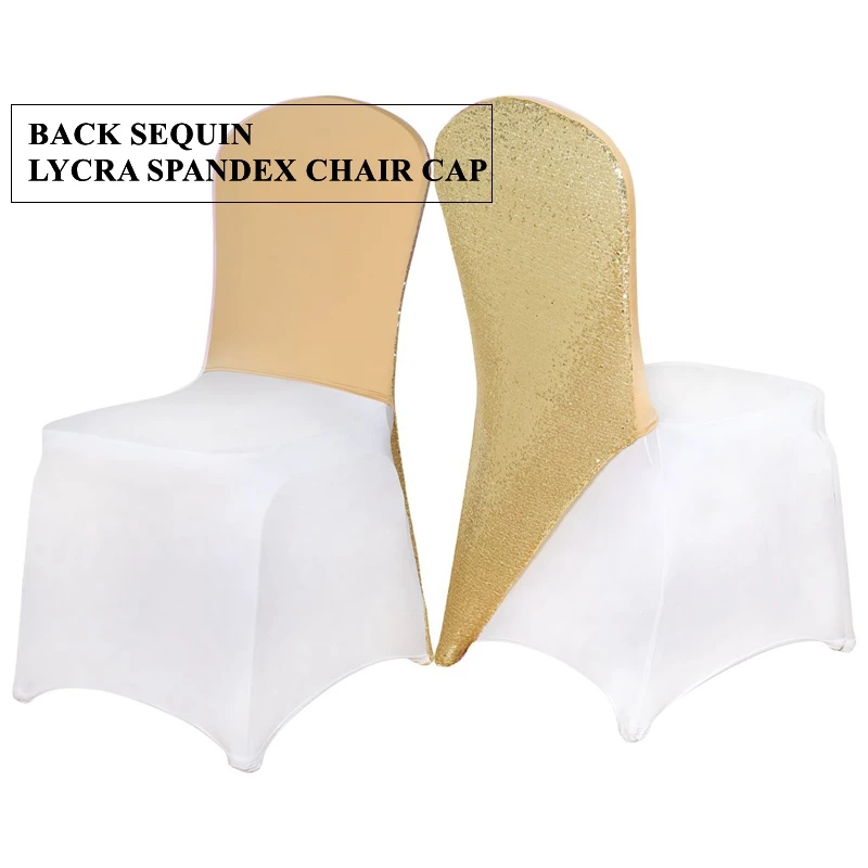 

Новый дизайн, кепка на стул с блестками из лайкры и спандекса, капюшон для банкетного свадебного стула, декоративный Чехол для стула