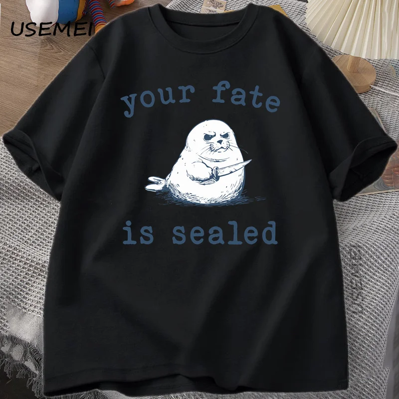 Your Fate Is Sealed Футболка Мужчины Женщины Harajuku Забавная футболка Животное Ретро Y2k