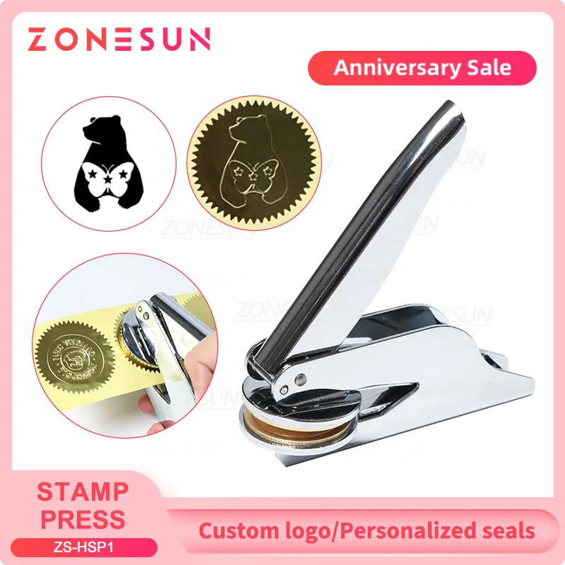 

ZONESUN таможенная печать латунный тисненый логотип, персонализированный тиснитель для букв, свадебных конвертов, пригласительных открыток