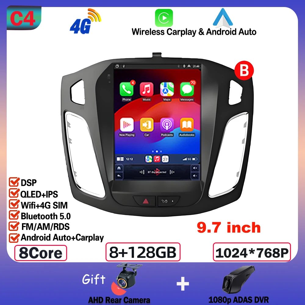 

Автомобильный радиоприемник Android 15 для Ford Focus 3 Mk 3 2011 2012-2019 автомобильный мультимедийный видеоплеер без 2Din Carplay Auto Stereo DVD 4G WiFi