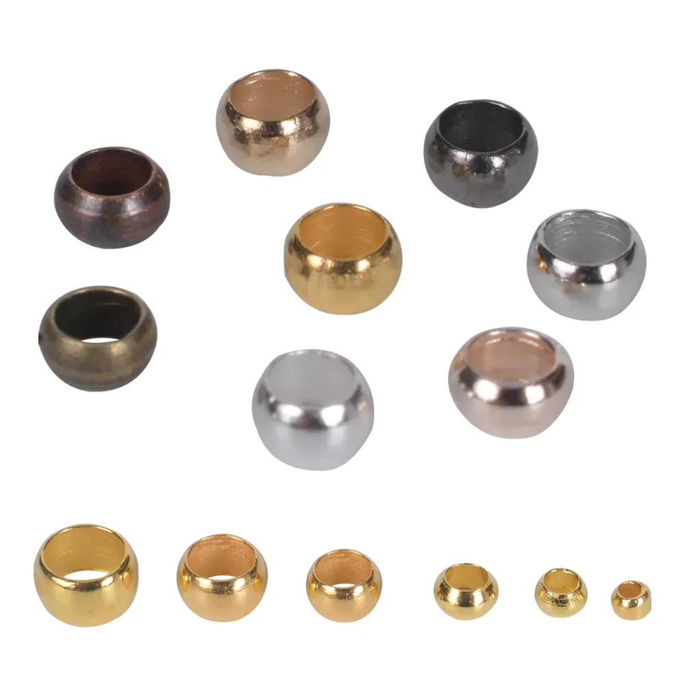 

200-500Pcs/Lot Copper Ball Crimp End Beads Diy Bracelet Necklace Accessories Stopper Spacers Beads For Jewelry Making