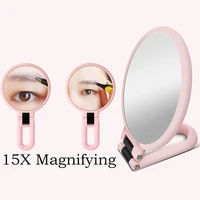 251015x magnifying makeup mirror hand mirror handheld folding double sided makeup vanity mirror travel portable makeup tools
