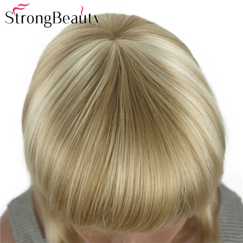 Фото StrongBeauty Прямые синтетические парики Волосы средней длины с аккуратной челкой Женский парик Много цветов №5