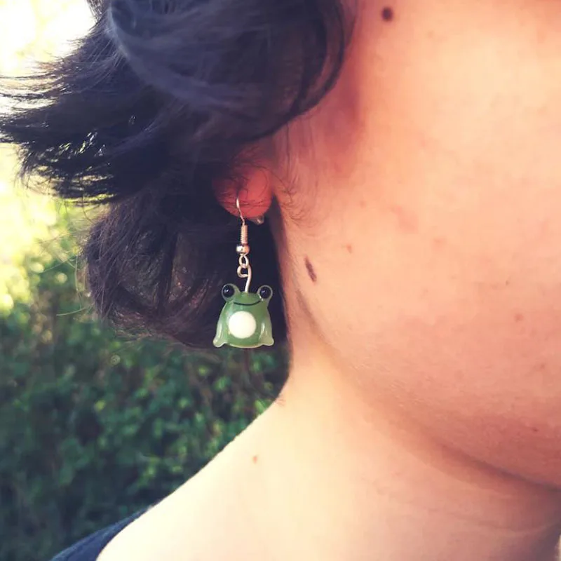 Серьги-капельки лягушки из цинкового сплава