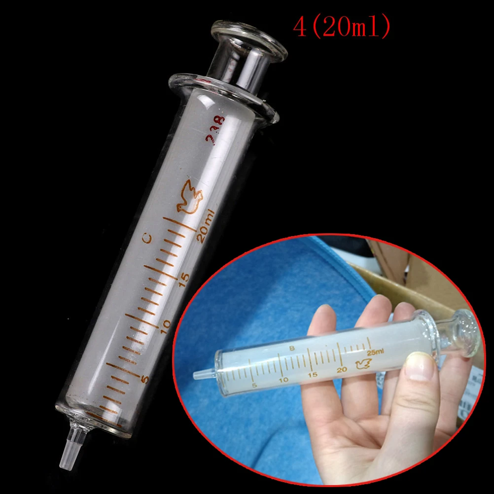 

1pcs 2ml 5ml 10ml 20ml Glass Syringe Injector Sampler Dispensing With Ink Chemical Medicine