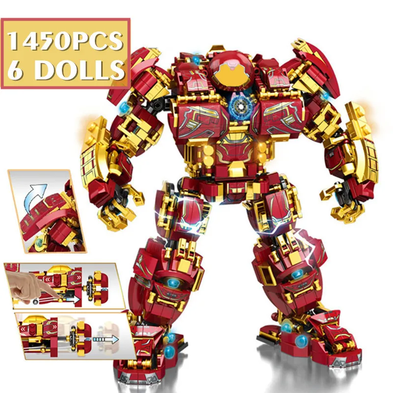 

NEW Iron Man MK44 Ironman Hulkbuster Marvels Avengers Hulk Superheroes Robot Figures Ideas Building Brick Block Gift Toy