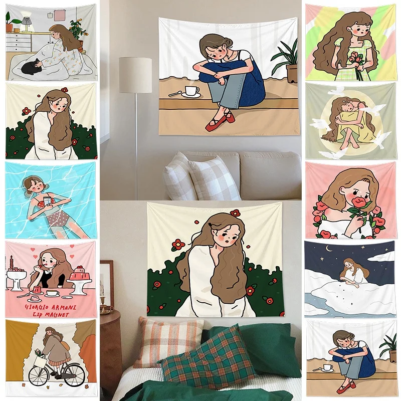 

Tapestry Home Decor Girl Wall Hanging Cloth Bedroom Wall Tapestry Background Cloth
