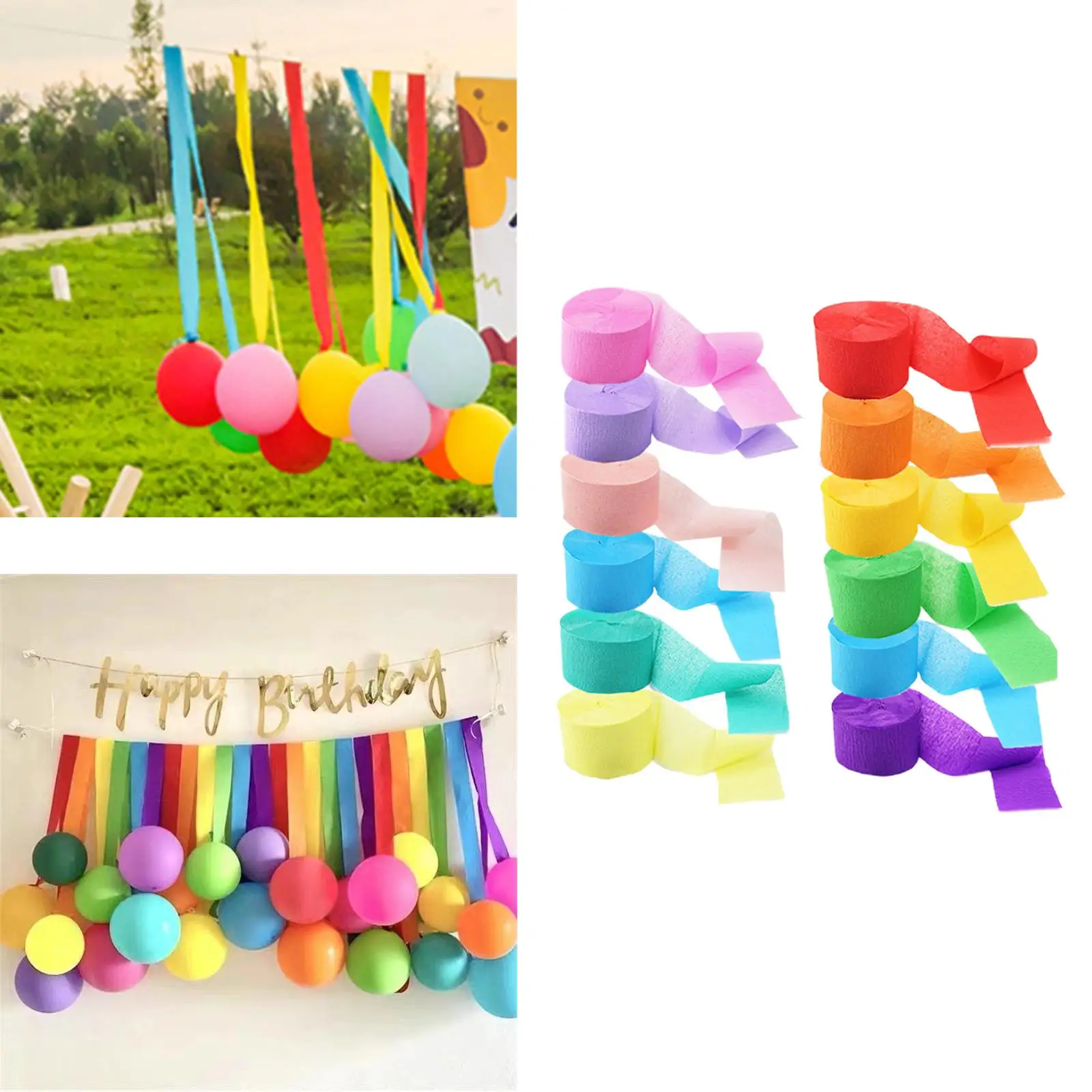 

Crepe Paper Streamers DIY 4.5Cmx25M Ornament for Party Wedding Baby Shower