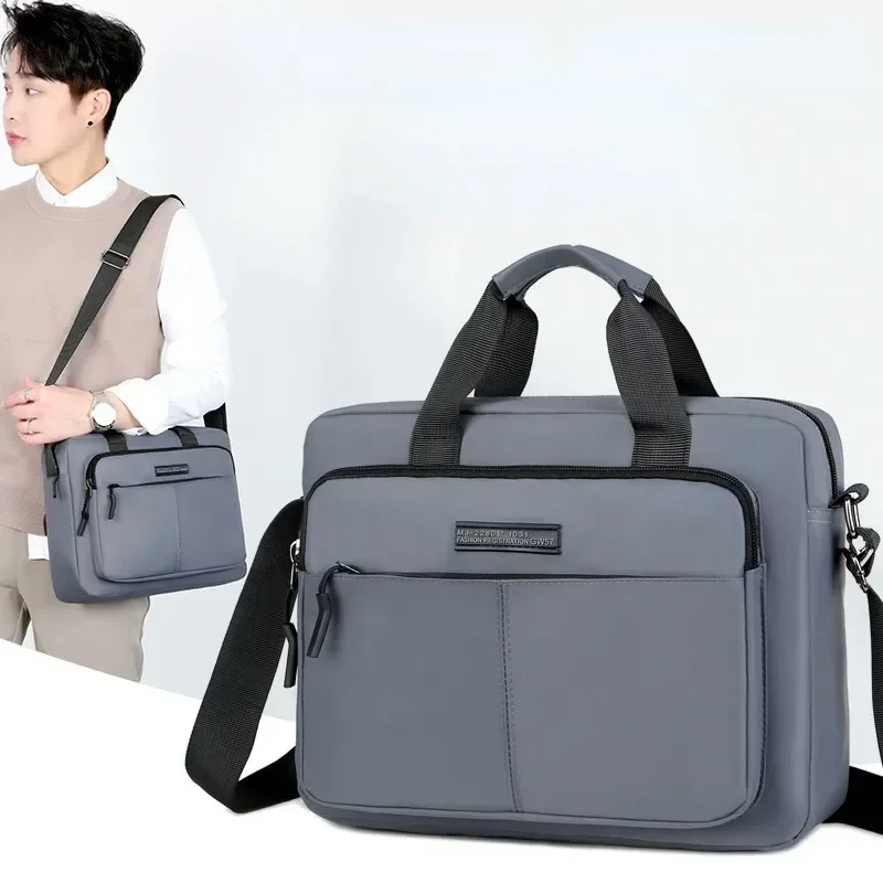 

Large-capacity Men's Horizontal Multifunctional Book Bag Bag Bag Business New Handbag Briefcase Shoulder Simple