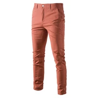 spring autumn winter fashion casual 100 cotton mens pants solid color slim mens straight pants new business pants for men