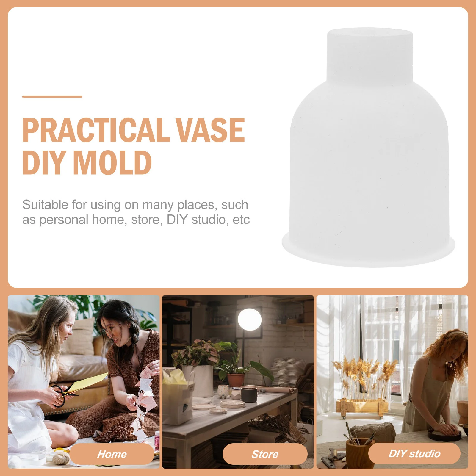 Makeup Brush Vase Mould DIY Decoration Mold Making Reusable Flower Ware Silicone Decorative