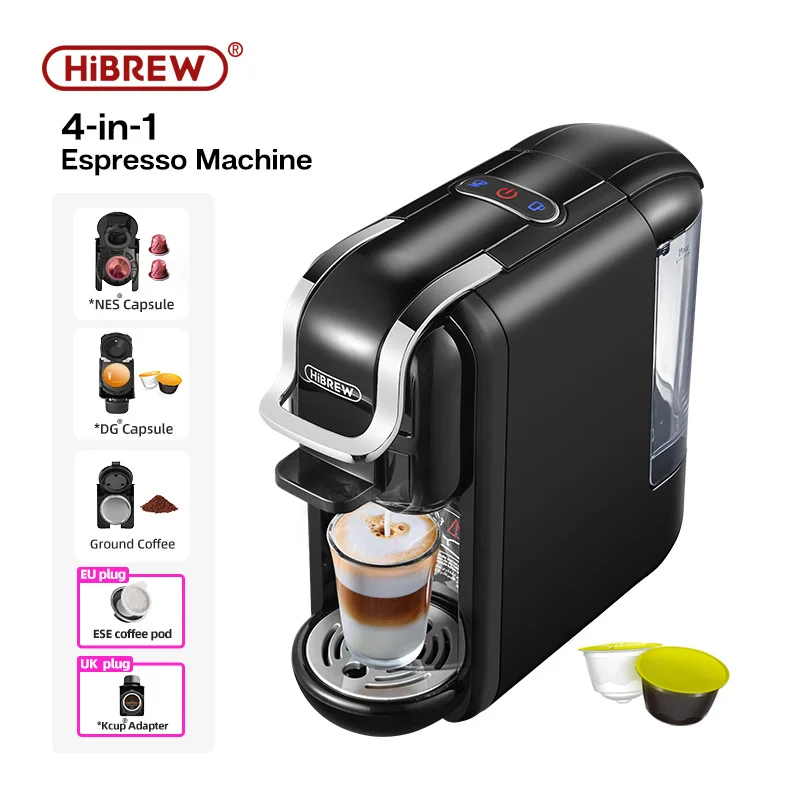 

HiBREW Coffee Machine 19Bar 4in1 Multiple Capsule Expresso Cafetera Dolce Milk&Nexpresso Capsule ESEpod Ground Coffee Pod H2