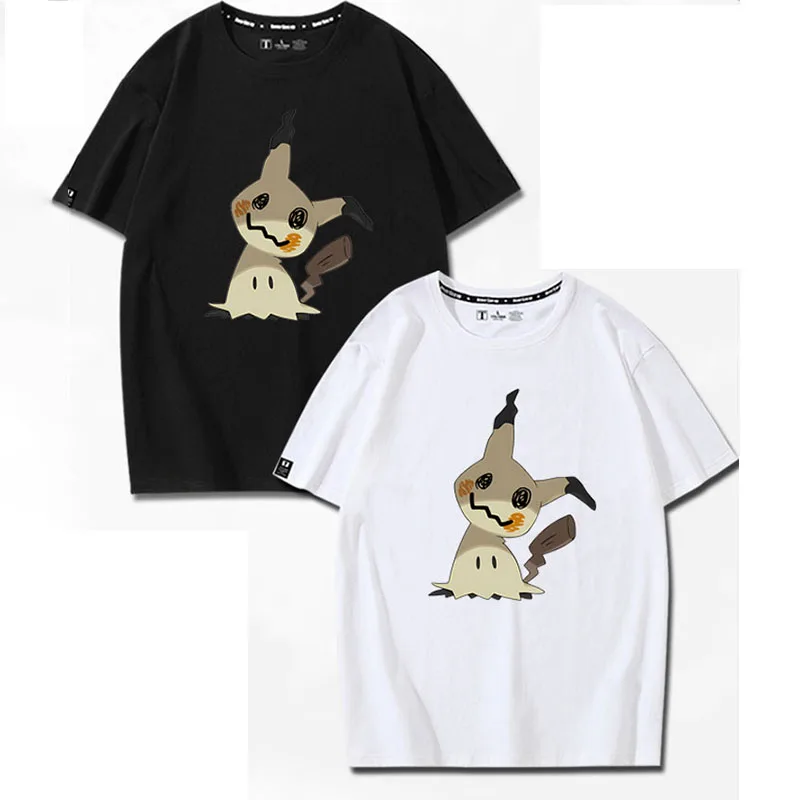 

Kawaii Pokemon Mimikyu летние новые модели для мужчин и женщин для пар Топы с коротким рукавом Милая мультяшная аниме периферийная хлопковая футболка