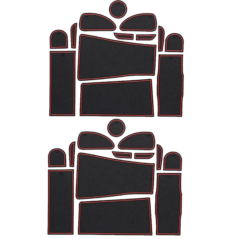 

2X Anti-Slip Rubber Gate Slot Cup Mat For Toyota Prius 30 XW30 ZVW30 2010-2015 Door Groove Mat Accessories Stickers Red