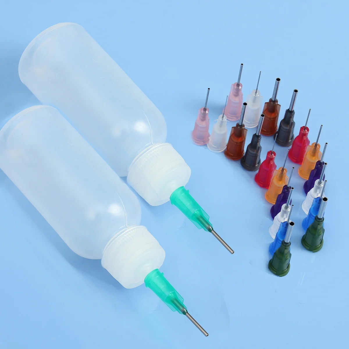 

30ml Transparent Polyethylene Needle Dispenser Dispensing Bottle for Rosin Solder Flux Paste + 11 Needles Tools