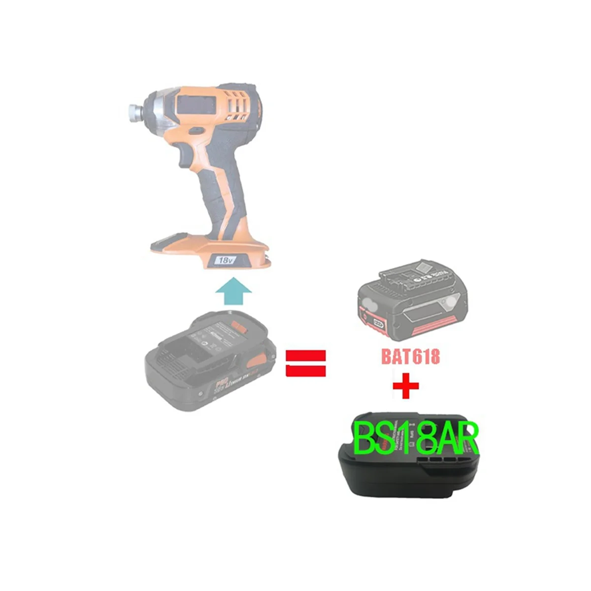 Адаптер батареи BS18AR для литий-ионного аккумулятора Bosch 18 в Aeg RidGid В/20