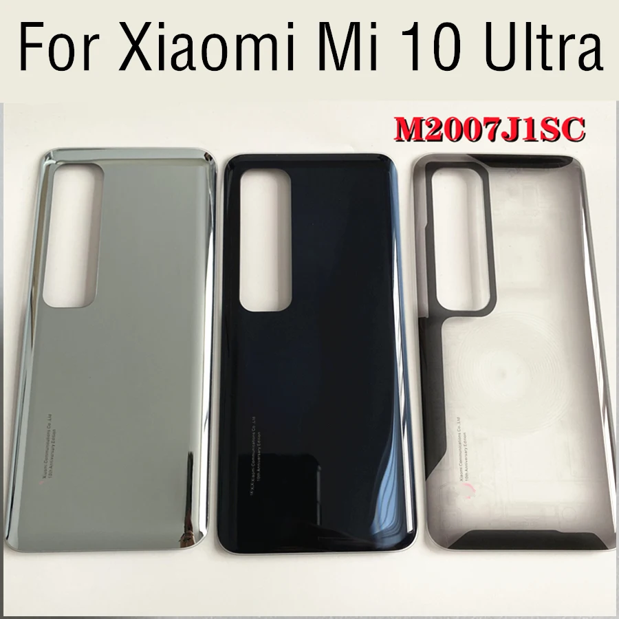 New For Xiaomi mi10 ultra Glass Rear back Battery Cover For Xiaomi Mi 10 Ultra Back Door Housing Case with Adhesive Sticker