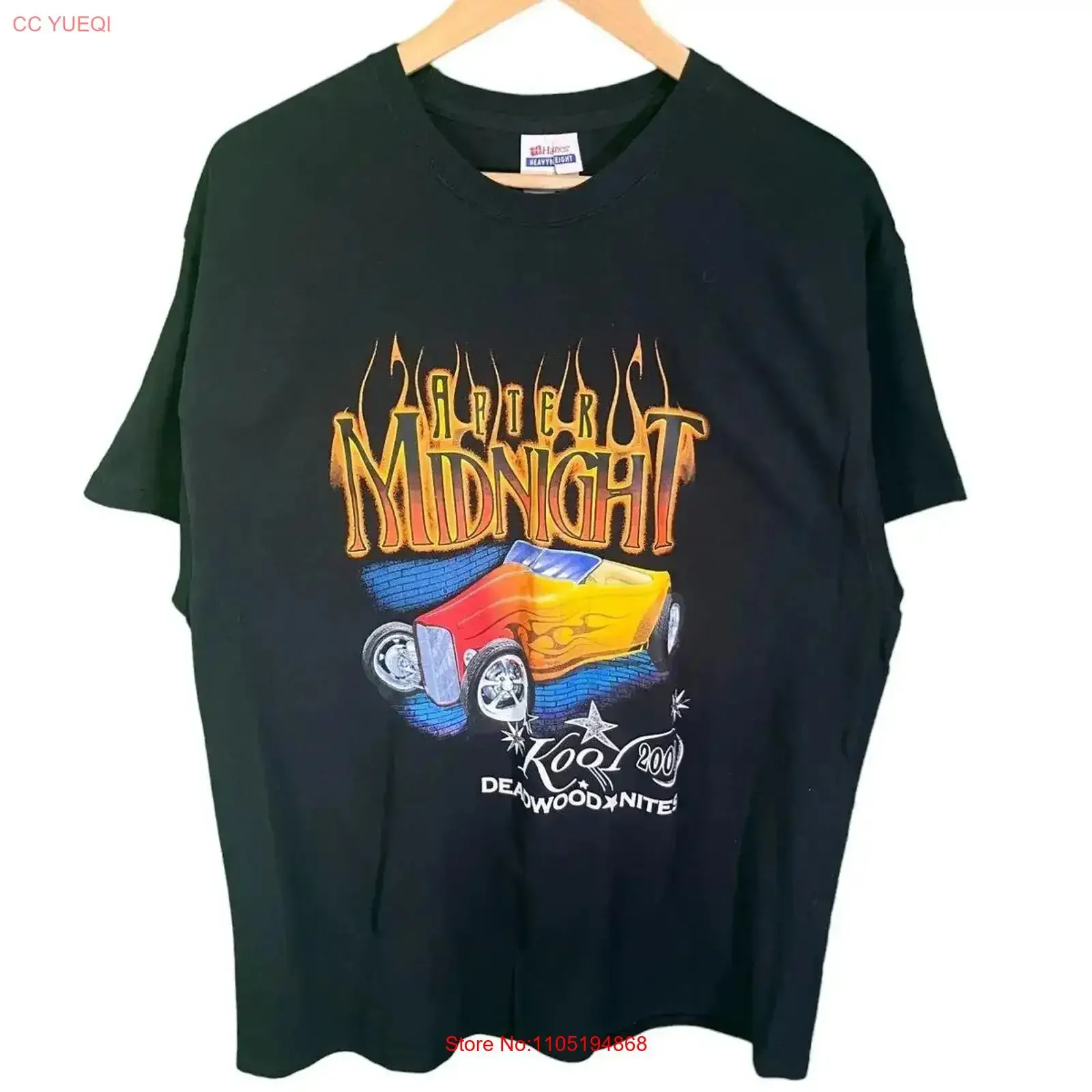Фото Винтажная футболка 90-х годов Deadwood Car Show After Midnight, размер XL, винтажная стильная, слегка растянутая, универсальная, дышащая №1