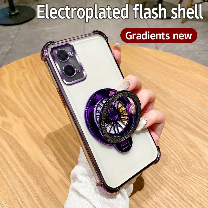 Блестящий противоударный чехол-держатель для телефона с гироскопическим