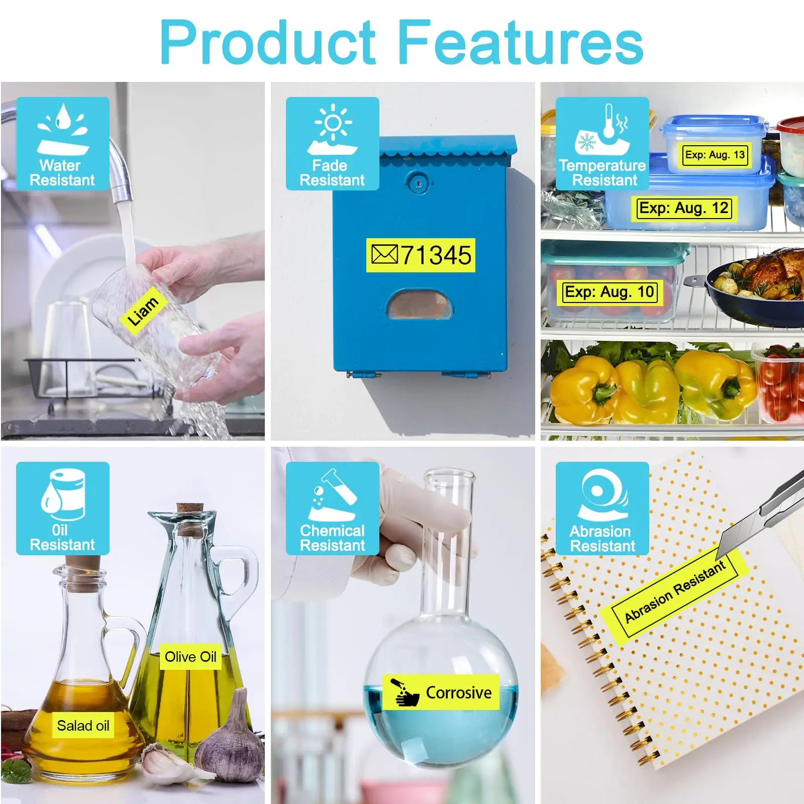 10 шт. гибкие ярлыки для принтеров Dymo 18491 19 мм