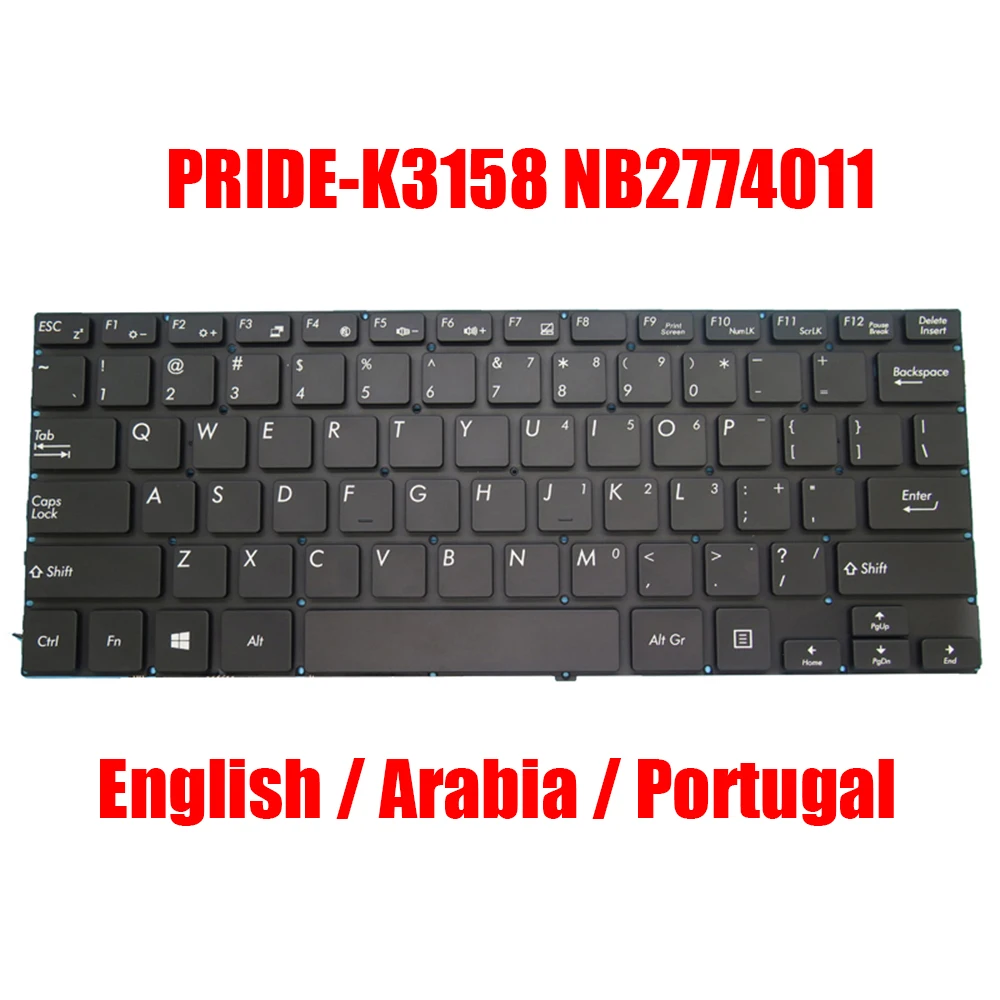 Клавиатура US AR PO для ноутбука, планшетофон MB2774011 для Trigono V401 V501, английская Аравия, Португалия, черная, без подсветки, Новинка