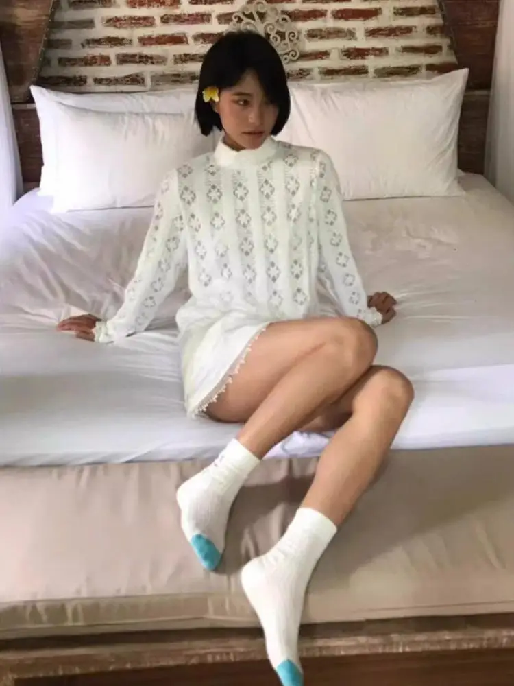 Genayooa Harajuku кашемировый свитер женские вязаные пуловеры с длинными рукавами Y2k