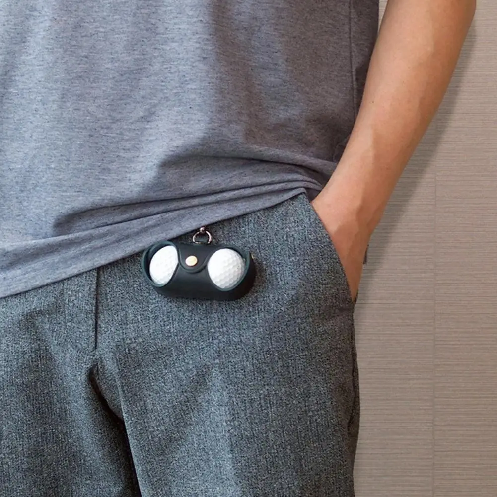 

Mini Portable Golf Ball Bag Faux Leather Waist Pouch Bag Clip Hold Container Waist Balls 2 Storage Swivel Belt U6u1