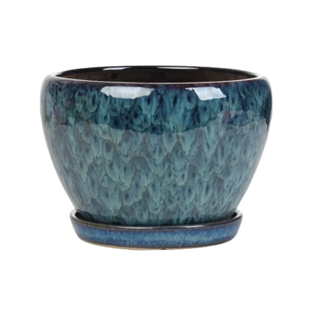 

Ceramic Plant Pot Flowerpot Holder Drainage Hole Herb Plants for Garden Living Room Balcony Planting Desktop Decoration