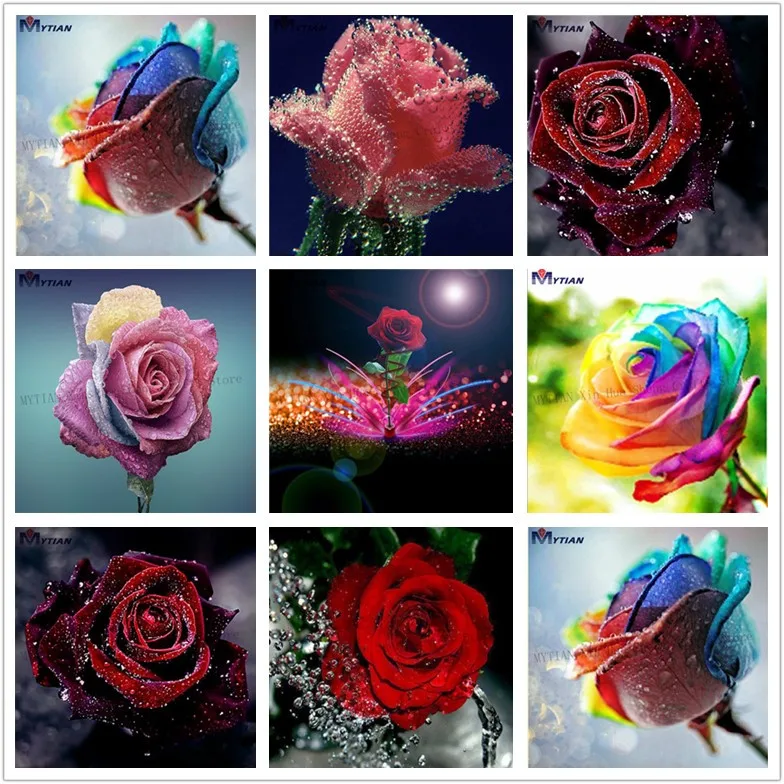 Алмазная вышивка MYTIAN с цветами красная роза 5D алмазная живопись сделай сам