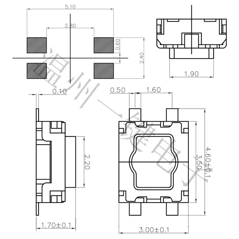 50 шт. TS-A015A электронный сенсорный переключатель 3x4x1 8 мм патч 4-контактный