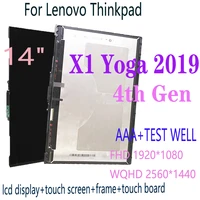 14 replacement for lenovo thinkpad x1 yoga 2019 4th gen lcd display touch screen assembly frame touch board mount n140hcg gr2b
