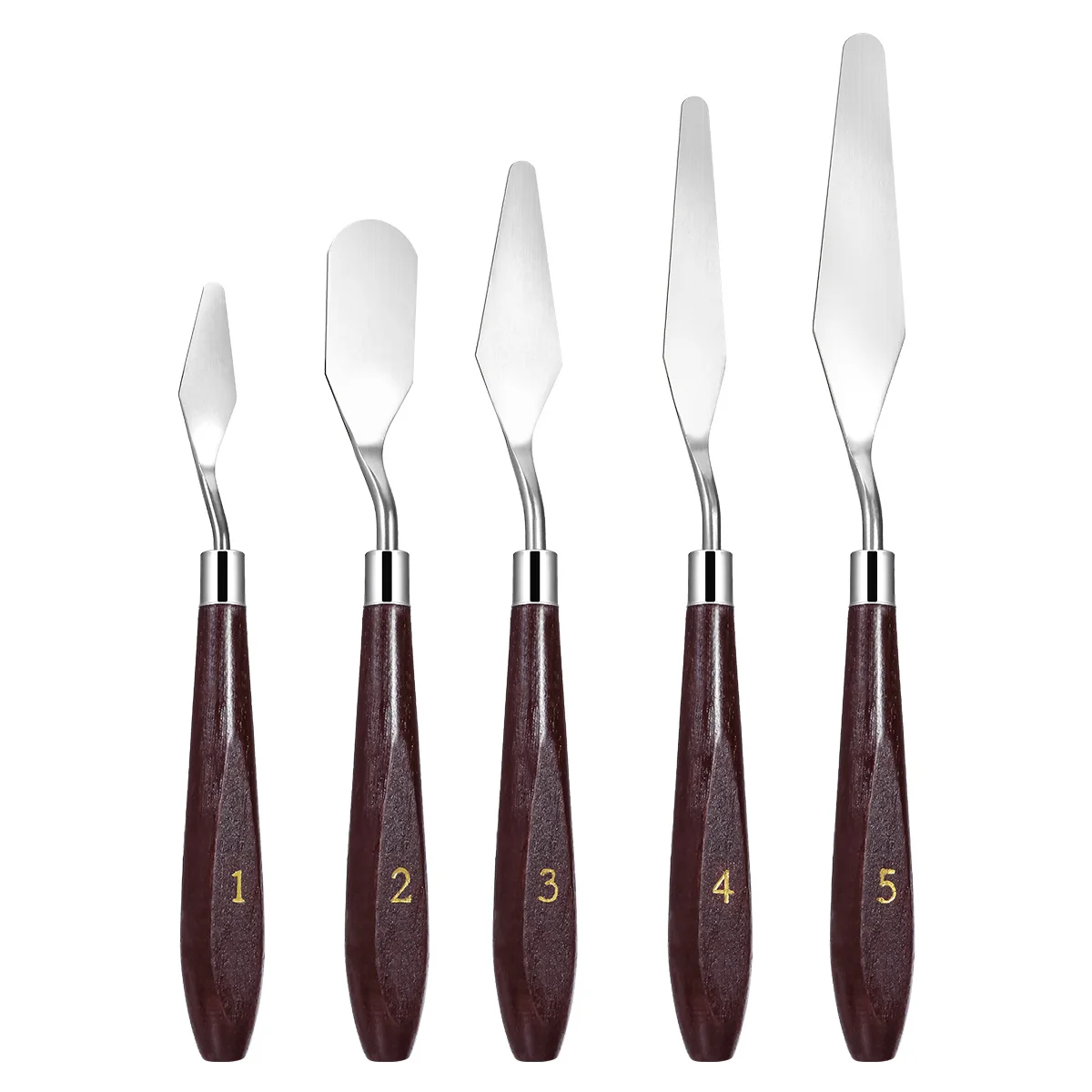 

5 шпатель из нержавеющей стали для рисования маслом, металлическая ручка, аксессуары для рисования