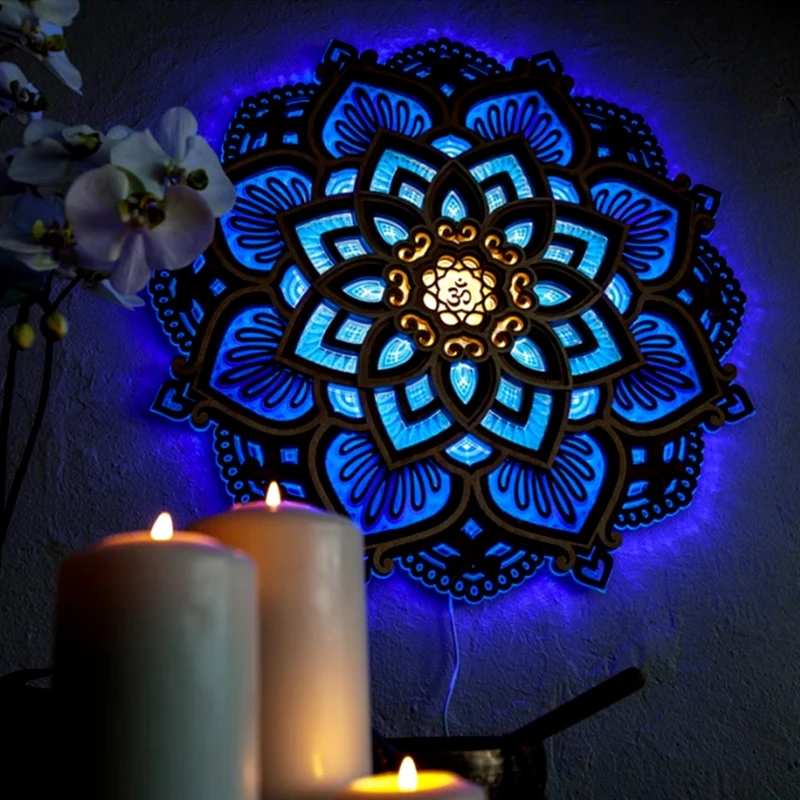

Mandala Led Night Light Yoga Studio Landscape Ornament Decoration for Home Shopping Center Decoration Supplies 87HA