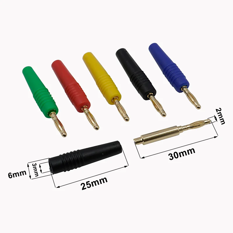 

5 шт., 2 мм, разъем типа «банан», сложенная мужская и женская изолированная клеммная колодка для экспериментальной панели, испытательная линия, сварная