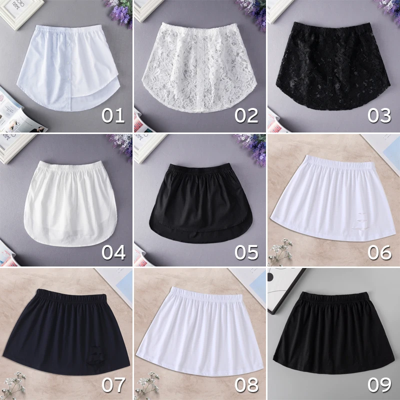 Женская Нижняя рубашка со съемной нижней юбкой Асимметричная с подложным