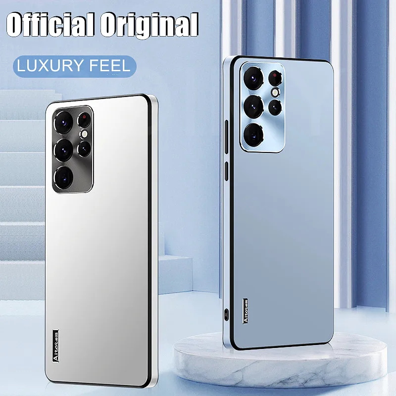 

Shockproof Armor Metal Lens Cases For Samsung Galaxy S22 Ultra S21 Ultra Acrylic Electroplated Cover for Samsung S22 Plus Cover