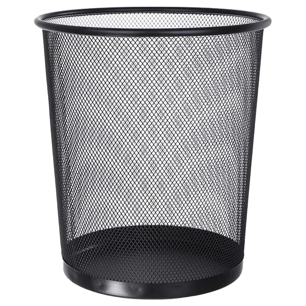 

Trash Can Bin Garbage Waste Mesh Container Kitchen Office Metal Bedroom Storage Basket Holder Paper Wastebasket Bucket Bathroom