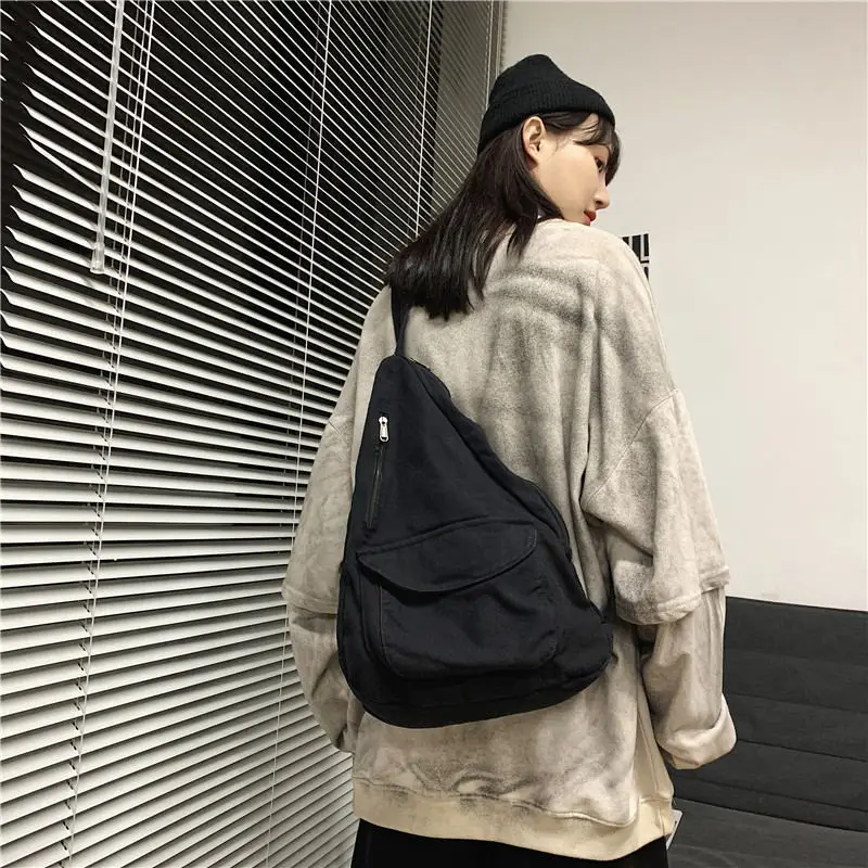 Women Shoulder Messenger Bag Canvas Crossbody Trend Fashion Female Bag Solid Color High Quality Ladies Chest Bags Satchel сумка
