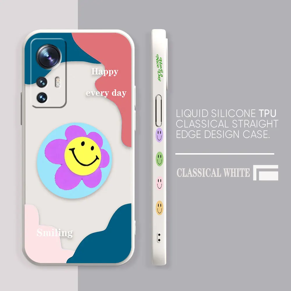 Phone Case For Xiaomi 13 12 12T 12S 11 11T 10 10S 9 Pro Ultra Lite Colour Case Cover Funda Cqoue Shell Capa Lovely Smiling Face