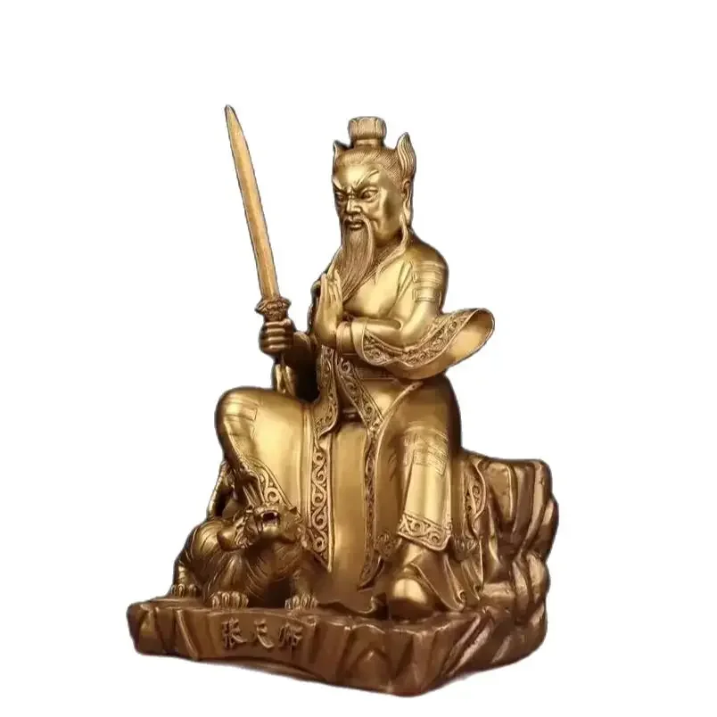 Металлическое прецизионное мастерство латунь сидячая статуя Чжан Тяньши