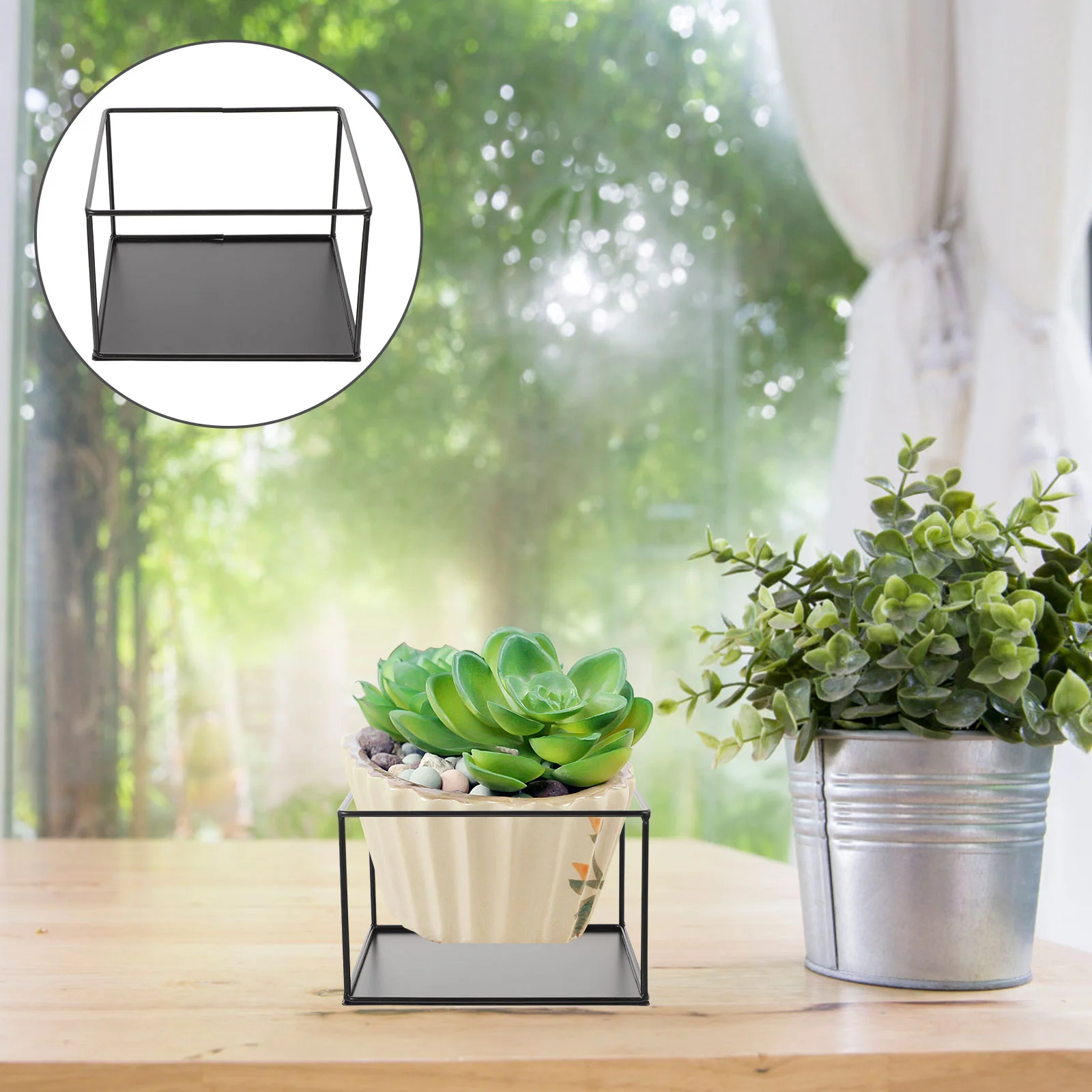 

Standpot Shelf Flower Planter Holder Display Metal Rack Potted Modern Basegarden Stands Iron Indoor Wire Singlecentury Floating